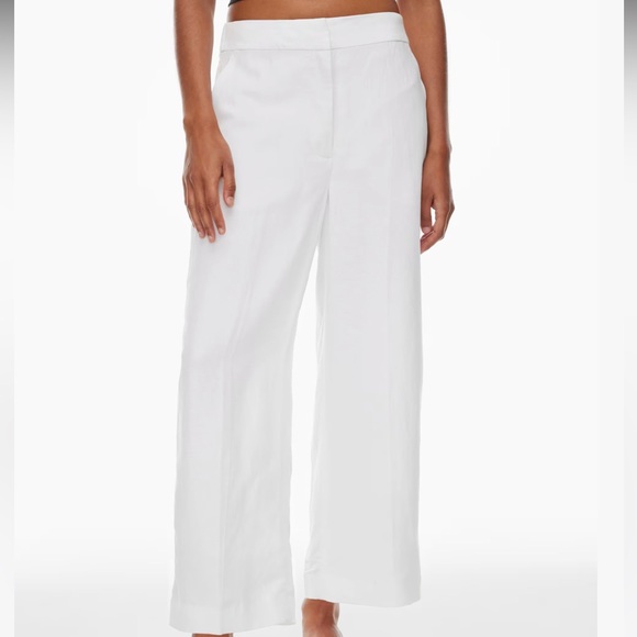 Aritzia wilfred limitless linen cropped pant -WHITE - Picture 4 of 6